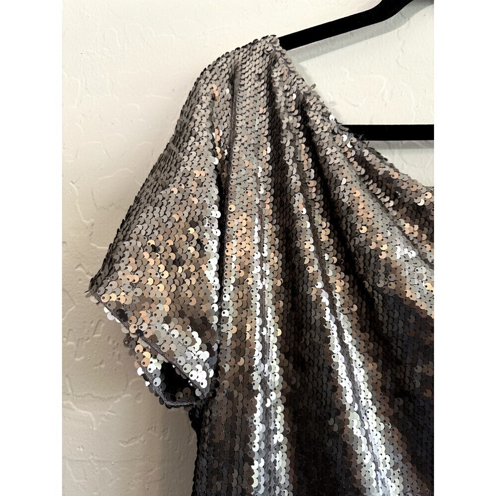 Hayden Los Angeles Silver Sequin Top Woman's Size S cocktail event holiday glam - Picture 13 of 16